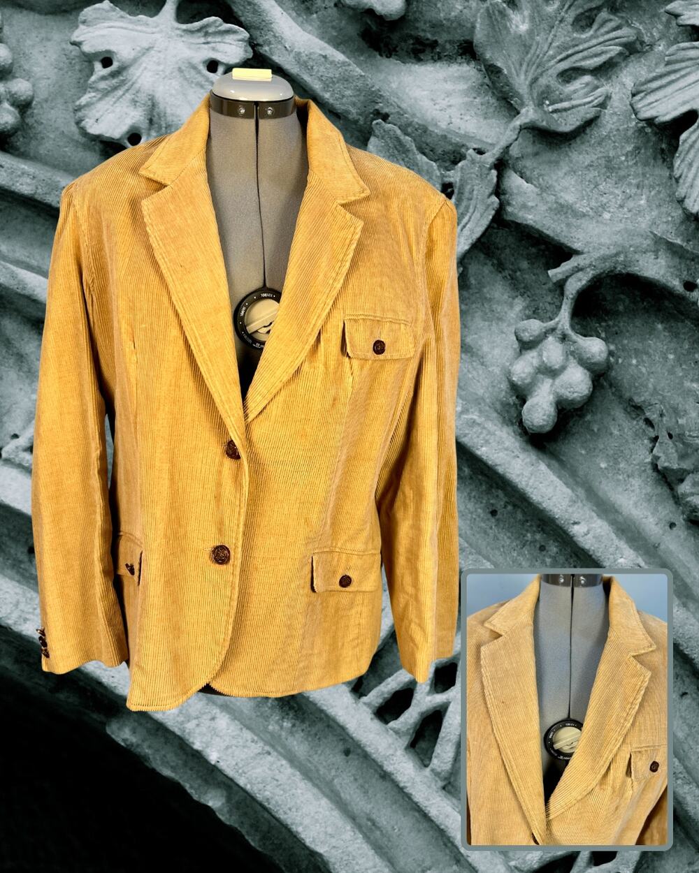 Vintage Camden Classics by DS Ross Tan Classic Cotton Corduroy Blazer 19/20